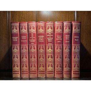 Vintage Lot 8 Illustrated Junior Young America Classics Hardcover '46 Shelf Set